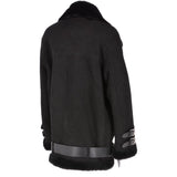 Womens Oversized Sheepskin Flying Jacket Black/Snuff: KB-20091