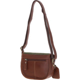 Ashwood Leather & Tweed Saddle Bag Tan/Green Check: TW-26-010-TGNH