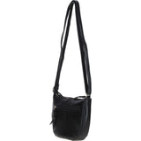 Leather Compact Crossbody Bag Black: Naomi