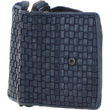 Vintage Woven Leather 7 Card Purse Navy:  D-82