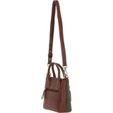 Ashwood Leather & Tweed Handbag with Removable Crossbody Strap Tan/Green Check: TW-21-010-TGNH