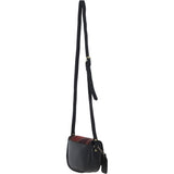 Ashwood Leather & Harris Tweed® Cloth Saddle Crossbody Bag with Twist Lock Black/Green/Red: TW-30-07-BR