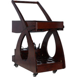 Exquisite Ashwood Leather Bar Trolley with Full Accessories Set Chestnut: LF-192
