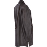 Women's Single Breasted Oversized Leather Coat Brown/ani: IVONNE 2