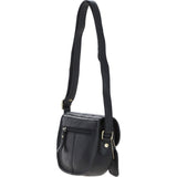 Ashwood Leather & Harris Tweed® Cloth Saddle Bag Black/White: TW-26-012-BW