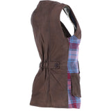 Ashwood Women's Country Tailored Buttoned Gilet with Leather Trim Brown/Pink: TW-704-15-BP
