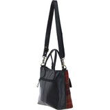 Versatile Ashwood Leather & Harris Tweed® Cloth Shoulder Bag Black/Green/Red: TW-22-07-BR