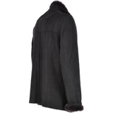 Leather Sheepskin Flying Jacket Black: Anton