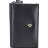 Small Vegetable Tanned Cash And 12 Card Envelope Purse Black: V-62