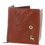 Women's Vintage Wash Leather Wallet Purse Tan : G-41