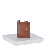 Vegetable Tanned Flip Side 6 card, ID & Coins Dual Bill fold Tab Leather Wallet Tan : 1246-VT