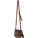 Ashwood Leather & Harris Tweed® Cloth Saddle Crossbody Bag with Twist Lock Tan/Watch: TW-30-04-TW