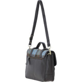 Ashwood Leather & Harris Tweed® Cloth Large Satchel Bag with Twist Lock Brown/Mcload: TW-35-01-BM