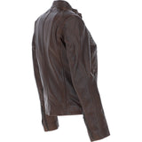 Leather Biker Jacket Aq Brown: G 2131