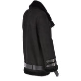 Womens Oversized Sheepskin Flying Jacket Black/Snuff: KB-20091