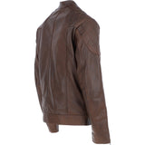 Ashwood Men's Leather Biker Jacket Aq Brown: 8055