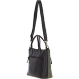 Versatile Ashwood Leather & Harris Tweed® Cloth Shoulder Bag Brown/Green: TW-22-09-BG