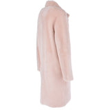 3/4 Long Shearling Fur Coat Baby Pink: 20081-G-T4