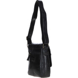 Sleek Leather Messenger Bag with Multiple Pockets Black: TL-004