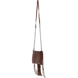 Ashwood Handcrafted Leather Crossbody Bag with Fringe Detail Rust: ela 1303