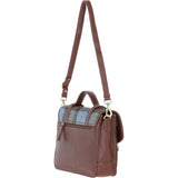 Ashwood Leather & Harris Tweed® Cloth Large Satchel Bag with Twist Lock Tann/Mcload: TW-35-02-TM