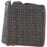 Vintage Woven Leather 7 Card Purse Dk Grey:  D-82