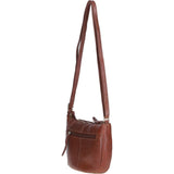 Leather Compact Crossbody Bag Cognac: Naomi