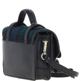 Ashwood Leather & Harris Tweed® Cloth Mini Satchel Bag with Twist Lock Black/Watch: TW-32-03-BW