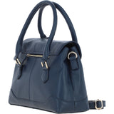 Premium Leather Shoulder Bag with Detachable Crossbody Strap Navy: Y-56