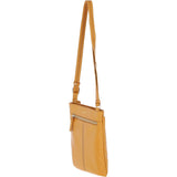 Ashwood Curve  Zip Top Leather Cross Body Bag Mustard: 64640/curve