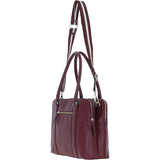 Ashwood 3 Section Large Leather Handbag Wine: X-39