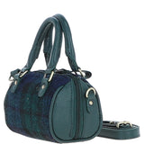 Ashwood Leather & Harris Tweed® Cloth X-Small Barrel Bag Green/Watch: TW-60-18-GW