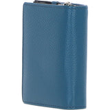 Ashwood Leather RFID Secure Wallet/Purse with Zip and Stud Closure Teal: X-30