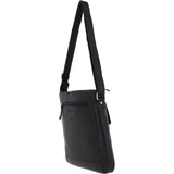 Unisex Michigan Leather Body Bag Black : M-69