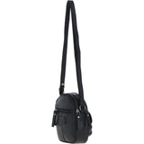 Ashwood Leather Women’s Round Buckle Crossbody Bag Black: S-30