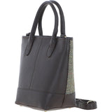Ashwood Leather & Harris Tweed® Cloth Large Grab Bag Brown/Green: TW-64-09-BG