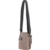 Fenland Canvas & Leather Crossbody Bag Mud/grey: FEN-751