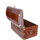 The Bridge Vintage Large Italian Vegetable Tanned  Leather Trunk Brown: 0088424 01