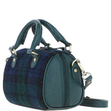 Ashwood Leather & Harris Tweed® Cloth Small Barrel Bag Green/Watch: TW-61-18-GW