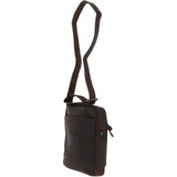 Tablet Friendly Small Vintage Leather Body Bag Brown: Patty