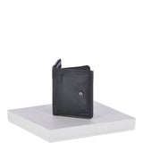 Cow Waxy Leather Classic 6 Card,ID, Coins &  Bill-Fold Tab Wallet Black : 1553