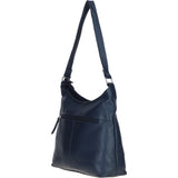 Chic Leather Shoulder Bag & Secure Zip Closure Navy: Antrim