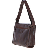Ashwood Leather Laptop Messenger Shoulder Bag With Buckle Flap Tan: RHODE