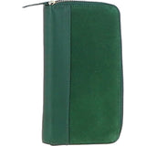 Ashwood 4 Card Zip Around Suede and Leather Purse Green: S-20