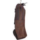 Vintage Oily Hanging Leather Wash Bag Brown: LIAM