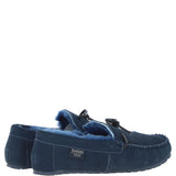 Fenland Classic Mens Suede Sheepskin Maverick Slippers Navy