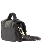 Ashwood Leather & Harris Tweed® Cloth Micro Satchel Bag with Twist Lock Brown/Green:TW-36-09-BG
