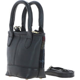 Ashwood Leather & Harris Tweed® Cloth Small Grab Bag Black/Green/Red: TW-63-07-BR