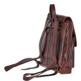 Medium Leather Zip Around Vintage Backpack Tan : Fred