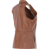 Women's  Leather Gilet Tan: FO-GILLET 1